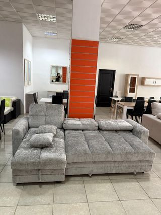 Sofá Cama Terciopelo Gris