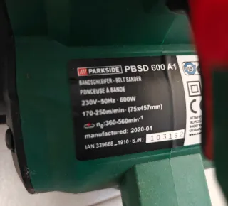 Lijadora de banda Parkside PBSD 600 A1