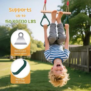 Anillas Gimnasia Infantil Madera y Plástico