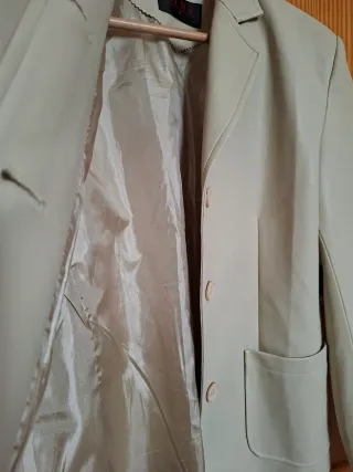 Chaqueta de piel LEDA beige Talla M