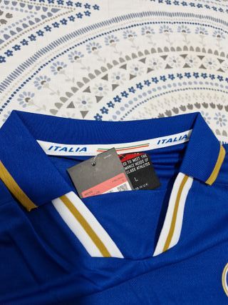 Camiseta Italia 1990 Nike Azul Dorada
