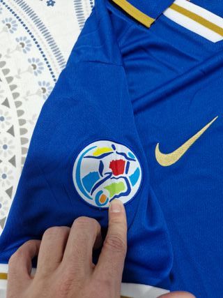 Camiseta Italia 1990 Nike Azul Dorada