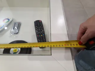 Mesa de centro Ikea blanca y cristal