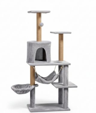 Arbol rascador para gatos con hamaca y juego 3 -1