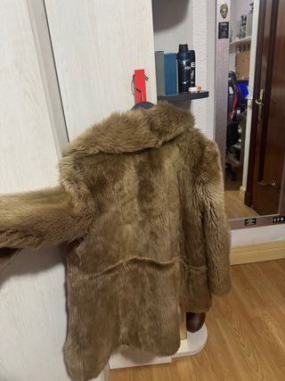 Abrigo pelo conejo marrón