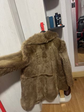 Abrigo pelo conejo marrón