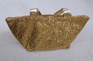 Bolso de fiesta dorado con purpurina