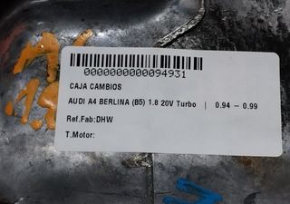 94931 caja dhw audi a4 berlina (b5) 1.8 20v turbo