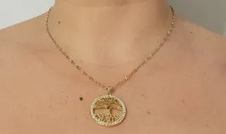 Collar y pendientes Árbol de la vida dorado