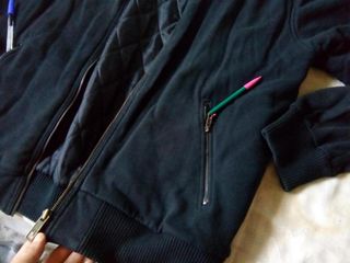 Bomber CORTE INGLÉS algodón NEGRA L-m GRUESA.