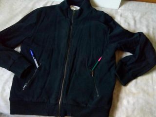 Bomber CORTE INGLÉS algodón NEGRA L-m GRUESA.