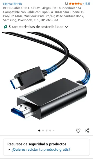 Cable BHHB USB C a HDMI 4K 60Hz