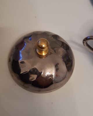 Zuccheriera vintage metallo silver con piattino