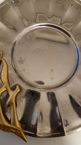 Zuccheriera vintage metallo silver con piattino