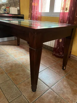 Mesa y Sillas Madera y Cristal 8 Personas