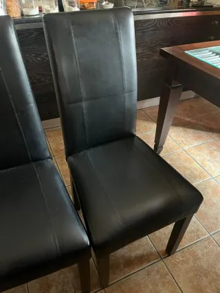 Mesa y Sillas Madera y Cristal 8 Personas