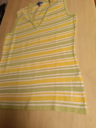 Camiseta Escada Sport Rayas Verde y Amarillo