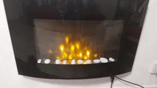 Chimenea Eléctrica Cristal Moderna Piedras Negras