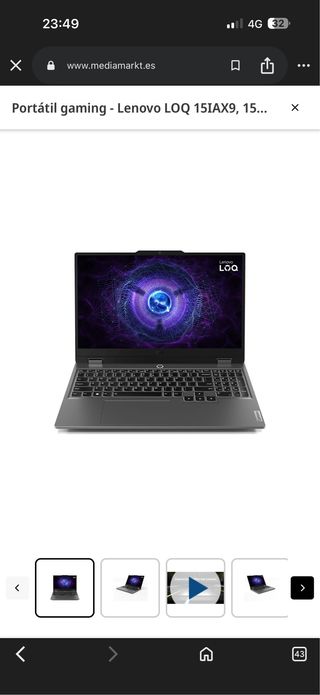 Portátil Gaming Lenovo LOQ 15IAX9