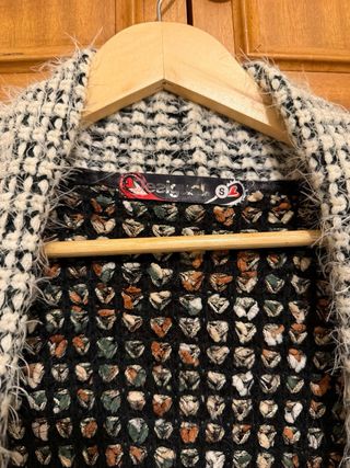 Casaco malha comprido multicolor