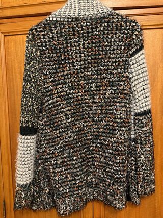 Casaco malha comprido multicolor