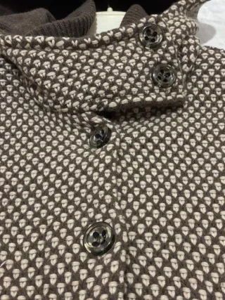 Cappotto donna con cappuccio beige/marrone