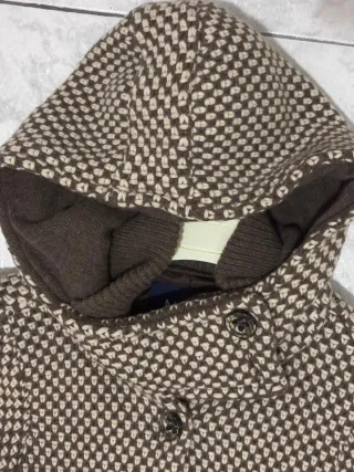 Cappotto donna con cappuccio beige/marrone