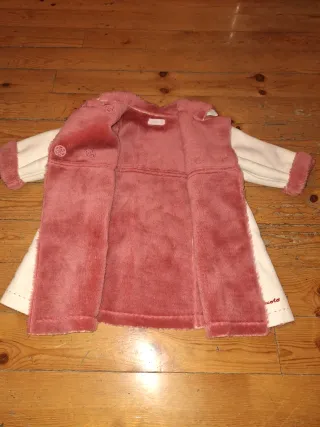 Abrigo bebé niña rosa y blanco