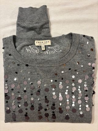 Twin Set Felpa Grigia con Paillettes Tg. 16anni