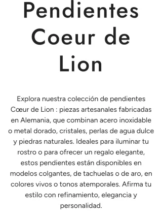 Pendientes Coeur de Lion dorados