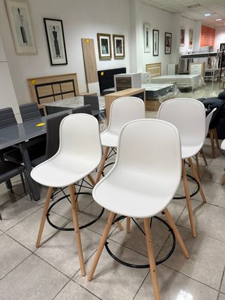 Taburetes de Barra Altos Madera y Plástico