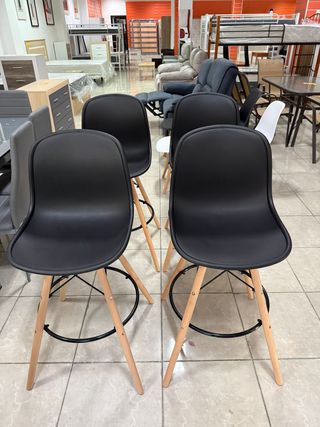 Taburetes de Barra Altos Madera y Plástico