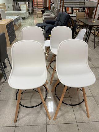 Taburetes de Barra Altos Madera y Plástico