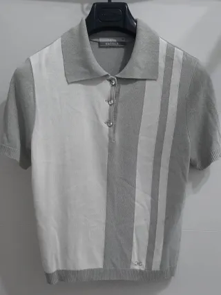 Camiseta ESCOLA gris y blanca talla M