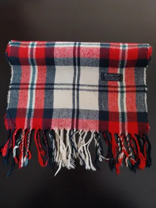 Cachecol Burberrys xadrez vermelho e branco