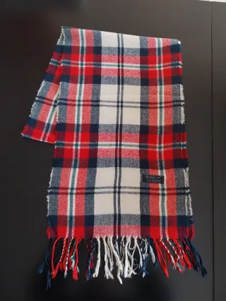 Cachecol Burberrys xadrez vermelho e branco