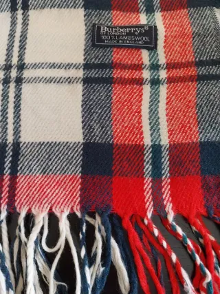 Cachecol Burberrys xadrez vermelho e branco