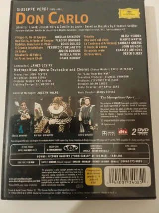 DVD Opera Verdi Don Carlo - 2 DVD