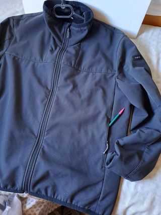 SOFTSHELL chaqueta FORCLAZ corta vientos negro L-X