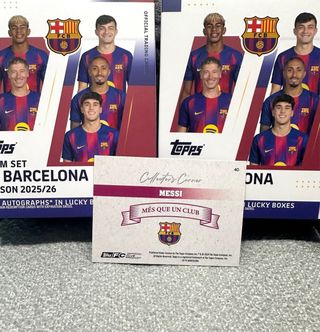 2 cartas Lionel Messi /99 Topps Team Set Barcelona