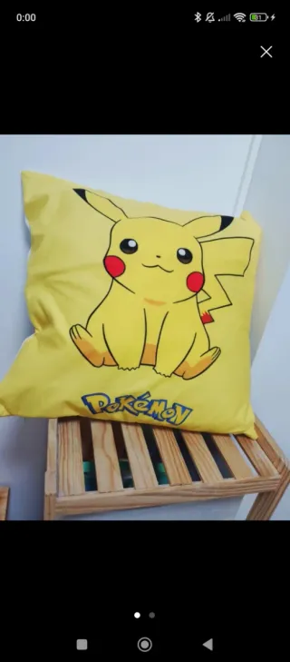 Funda Cojín Pikachu Pokémon Nueva