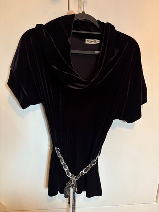 Blusa terciopelo negro