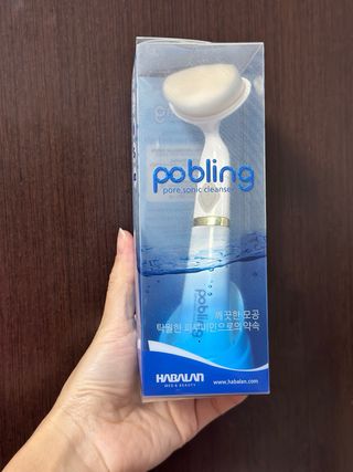 Limpiador Facial Sónico Pobling Blanco y Dorado