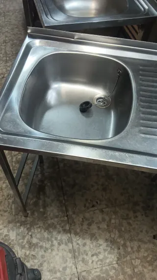 Fregadero  80x50cm con patas acero  inoxidable