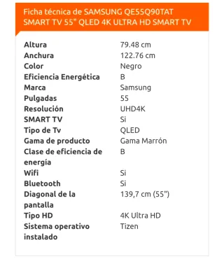 Samsung TV QE55Q90T 55" QLED 4K Smart TV