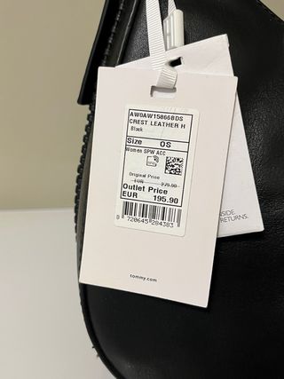 Borsa Tommy Hilfiger vera pelle nera