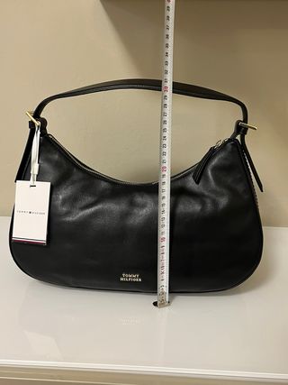 Borsa Tommy Hilfiger vera pelle nera