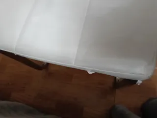 Silla diseño polipiel blanca y metal