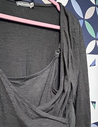 Vestido premamá lactancia Vertbaudet gris