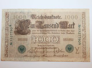 Billete 1000 Marcos Alemán Reichbanknote
